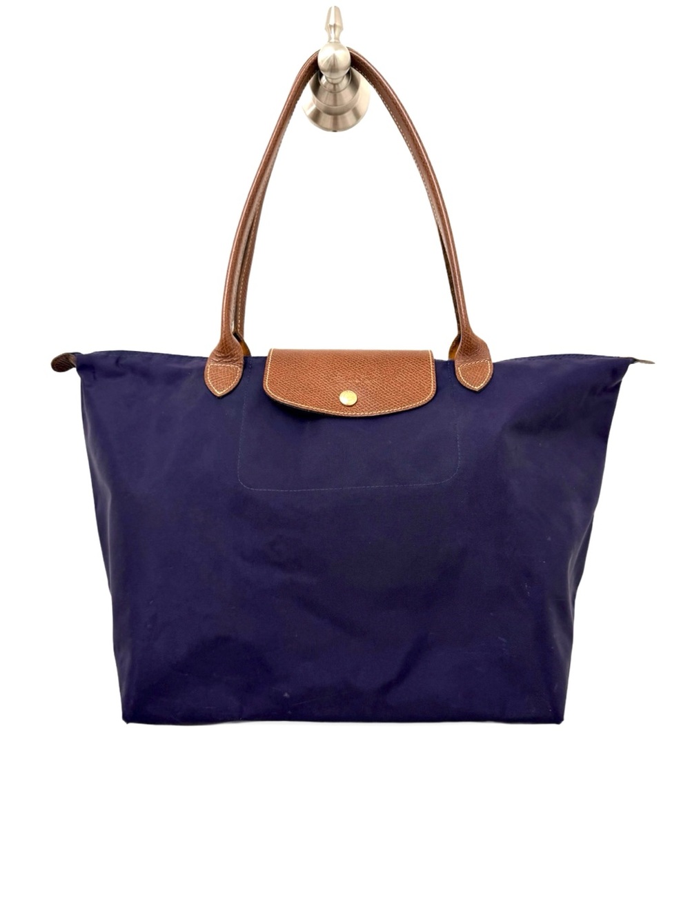 Authentic Longchamp Le Pliage Large Nylon Shoulder Tote Bag – Navy Blue